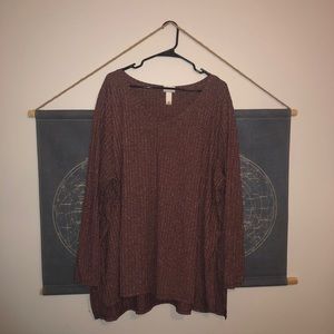 Ava & Viv Burgundy Long-sleeve Tunic 4X
